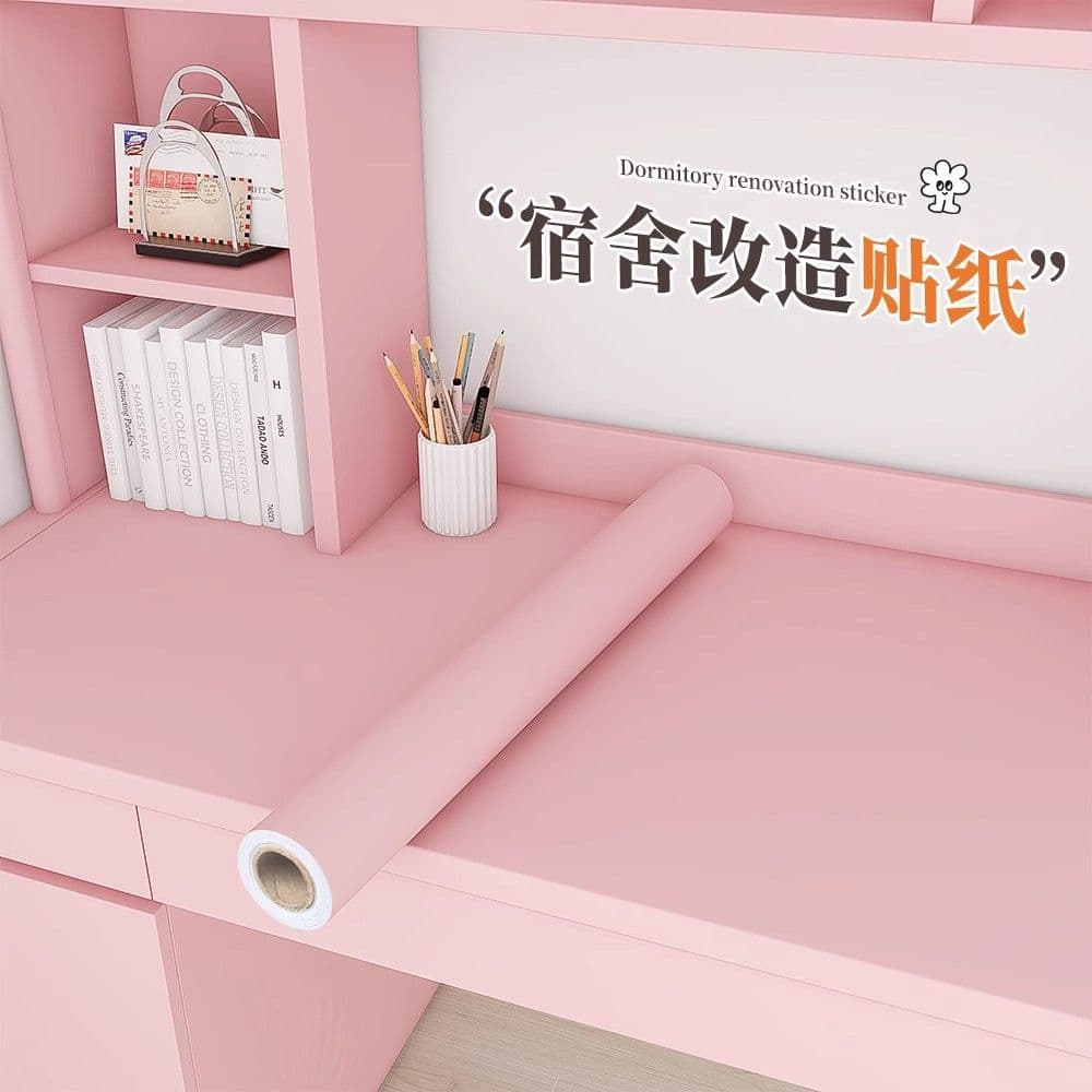 Dormitory thick desktop sticker waterproof oil-resistant renovation self-adhesive wallpaper table desk wardrobe makeover cover-up table film