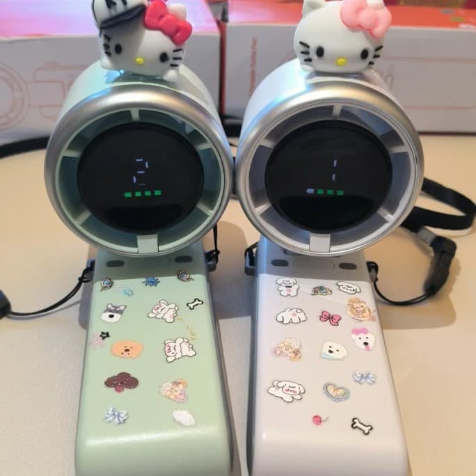 Huaqiangbei New Handheld Small Fan Stackable Neck Hanging Turbine Summer High-Speed Mini Electric Fan Douyin Xiaohongshu Same Style