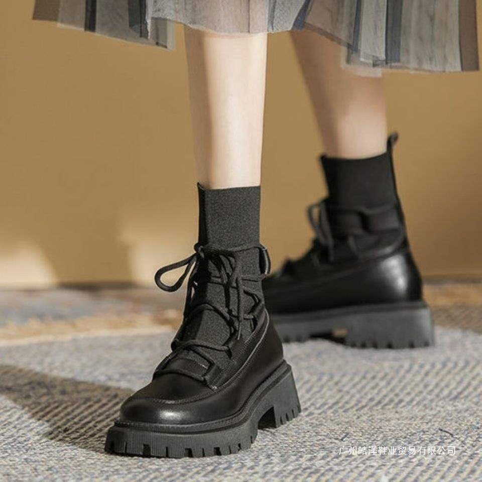 Hailun Guan Martin Boots Summer Women 2025 New Style Thick Sole Women's Boots Autumn Spring Single Boots Black Short Boots Soft Sole