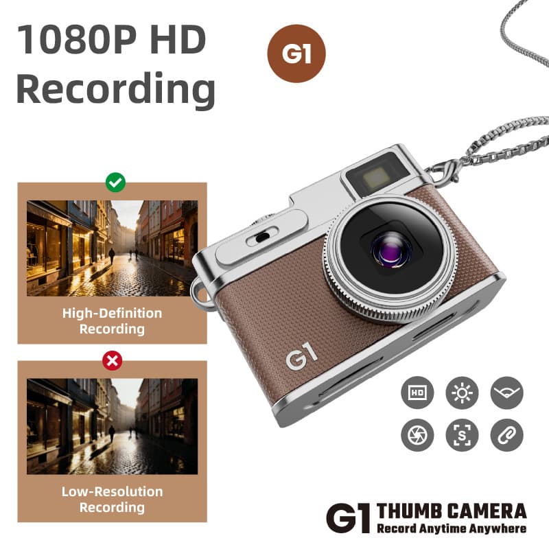 Cross-border new G1 thumb camera backpack pendant can take photos and upload them to mobile phone student party portable high-definition camera