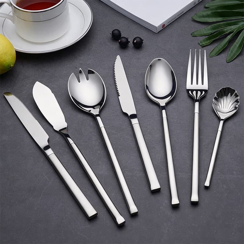 Knight 304 stainless steel Western food knife, fork and spoon set thickened mirror steak tableware for home hotel high-end Western food