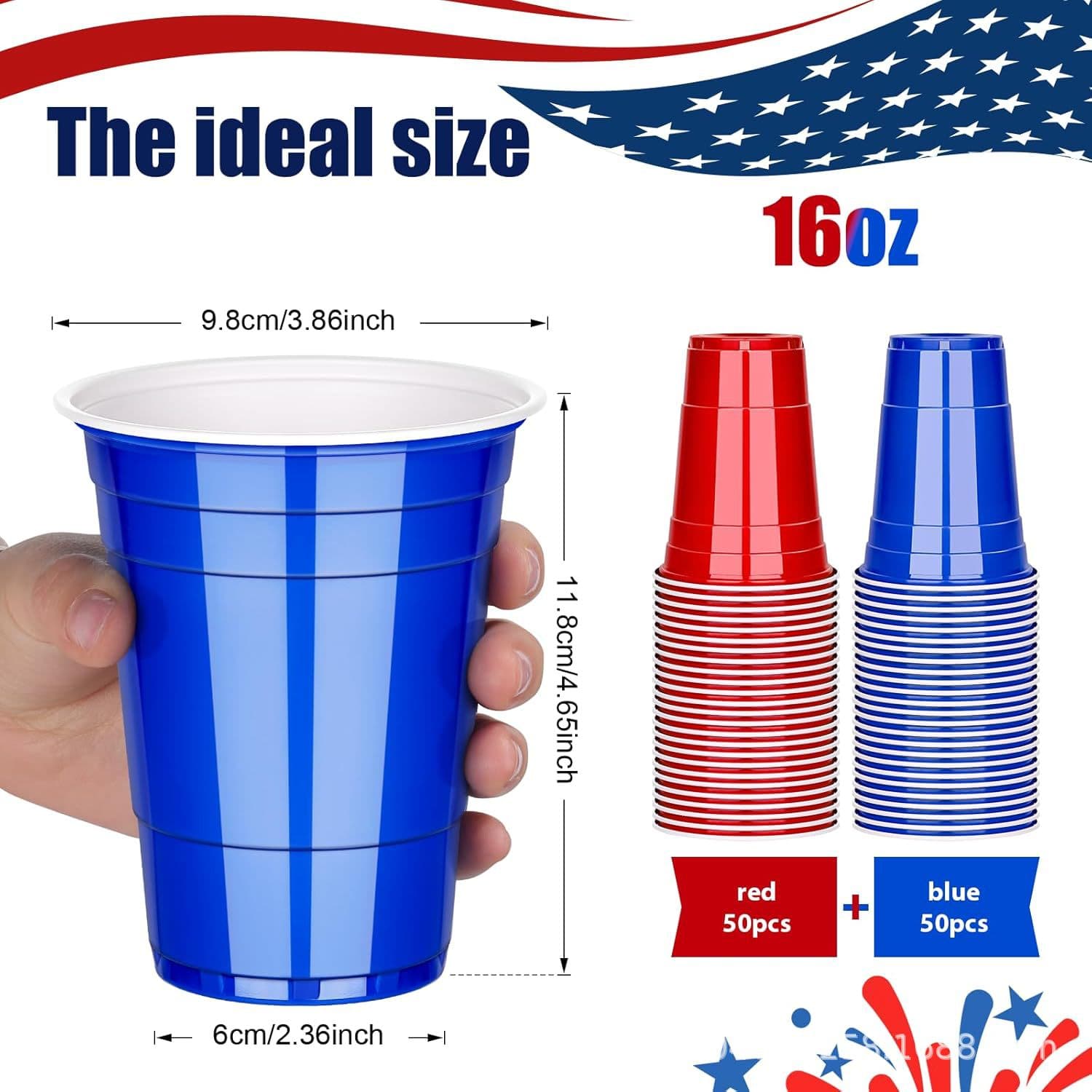 Cross-border Exclusive Dual-color Cup - Overseas Hot-selling 16oz Plastic Disposable Beer Party Pool Cups