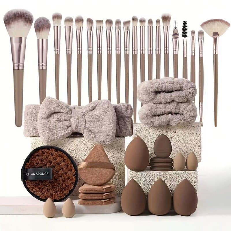 67-Piece Pink Makeup Brush Set, Ultra-Soft Cosmetic Brushes, Non-Scratch, Minimal Powder Absorption, Makeup Tools