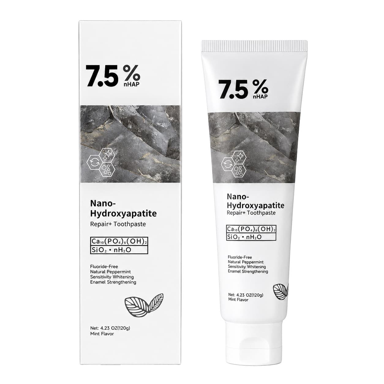 Independently Designed Nano-Hydroxyapatite Fluoride-Free Toothpaste Advanced Enamel Protection Cross-Border