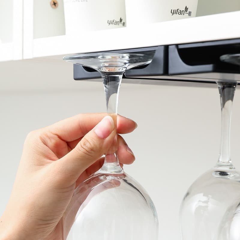 Upside Down Wine Glass Rack No Drilling Hanging Stemware Under Cabinet Storage Shelf High-End Light Luxury