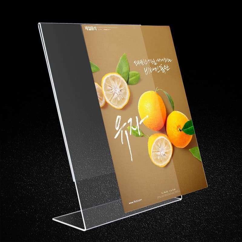 Transparent L-shaped A4 Acrylic Display Stand with Holder