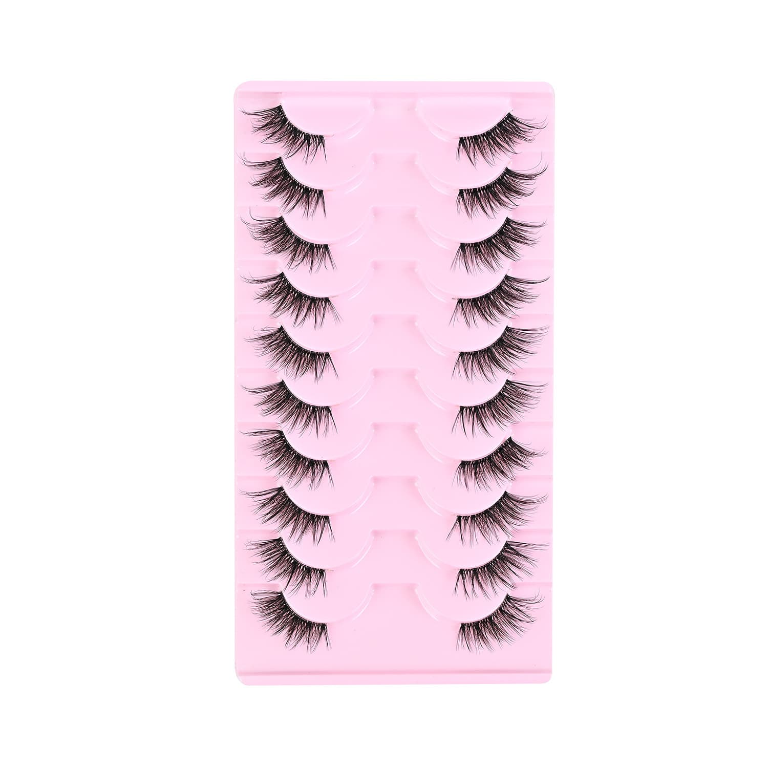 10 Rows Half Eye Pairs Lash Collection Cross-border One-piece False Eyelashes Natural Defined Curled Wholesale