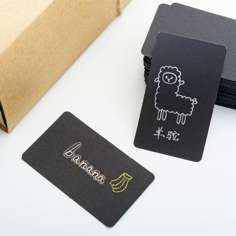 Black card eco-friendly blank hard cards for DIY hand-drawn doodles, handwritten postcards, greeting cards, word cards, and thick message cards