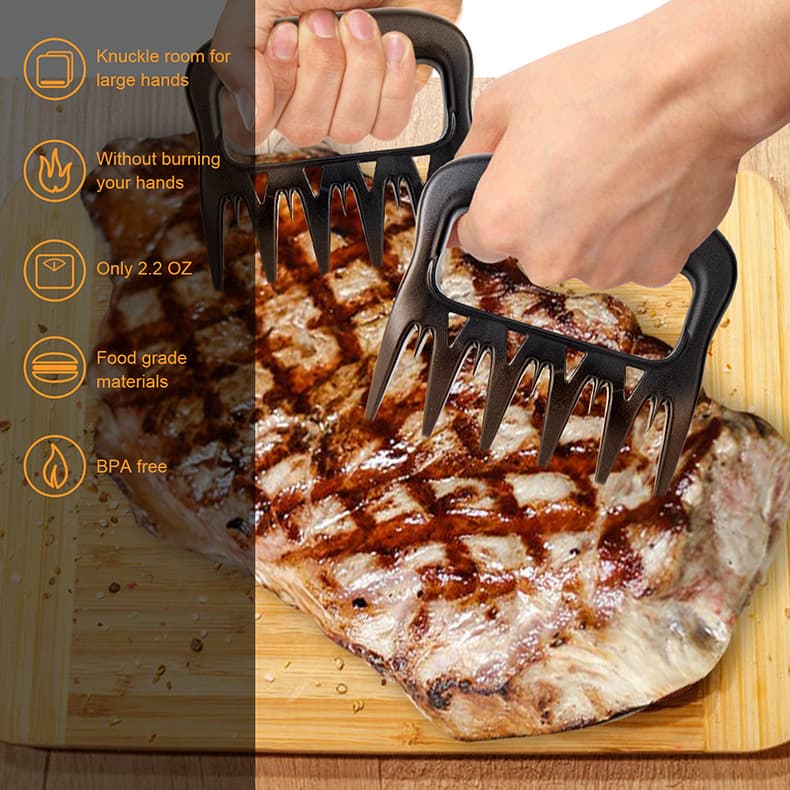 New kitchenware food fork meat shredder, barbecue tool, bear claw barbecue fork, bear paw meat separator, color box packaging