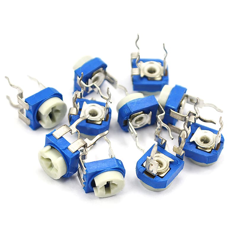 3YV54TF1 Horizontal Blue White Adjustable Resistor 1K(102) Horizontal Potentiometer (10 pcs) Default
