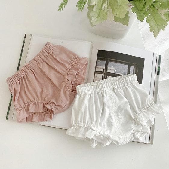 Korean baby underwear large pp bread pants summer girls pure cotton 2 baby outer wear bud shorts solid color 0-1 years old