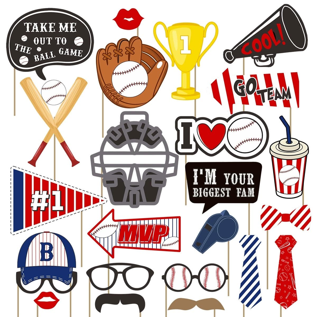 Amazon Sports Party Photo Booth Signs Decorations for Kids Birthday Baseball Photo Props Wholesale