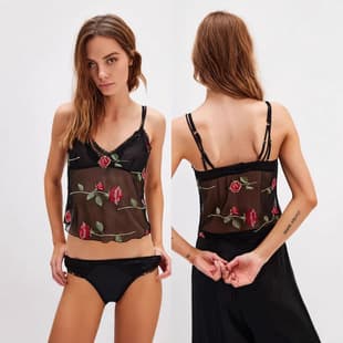 New European and American Embroidery Camisole Outerwear Fitted Embroidered Vest Top Women Versatile Patchwork Embroidered Tank Top