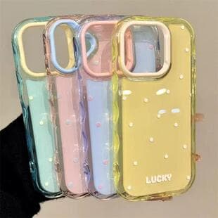 Minimalist Polka Dot Case for iPhone 17 Pro Max, 16 Wave Pattern iPhone 15 Gel Case Shockproof