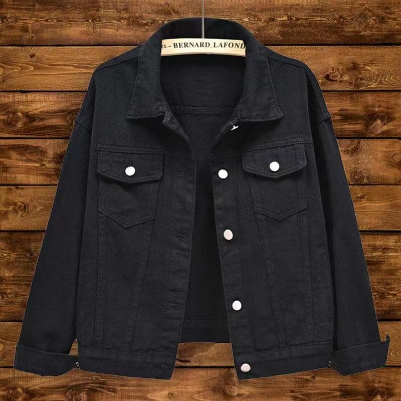 Black [Brand Quality Assurance] Women's Denim Jacket Slim Fit Fade-Resistant High-End New Spring Jacket