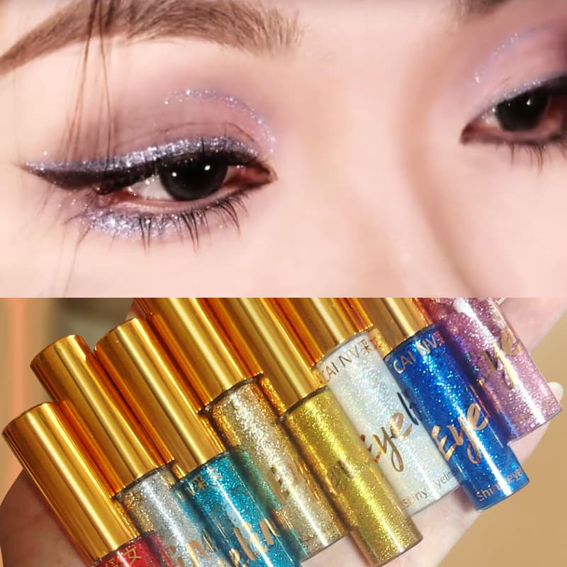 Glitter Liquid Eyeliner Glitter Eye Makeup Glitter Sparkle A Drop of Tears Liquid Eyeshadow Stage Makeup Super Shiny Silver Blue