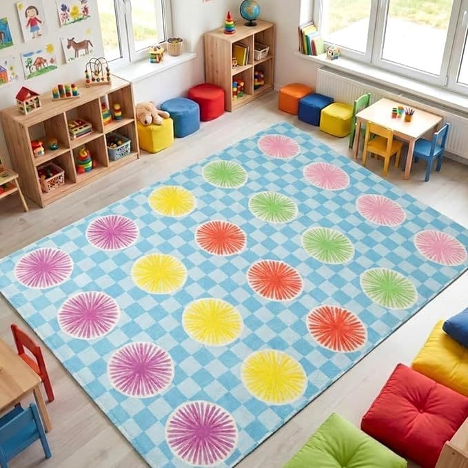 Cross-border delivery of American-style children's room carpets, living room carpets, large-area floor mats, bedroom bedside rugs, entrance door