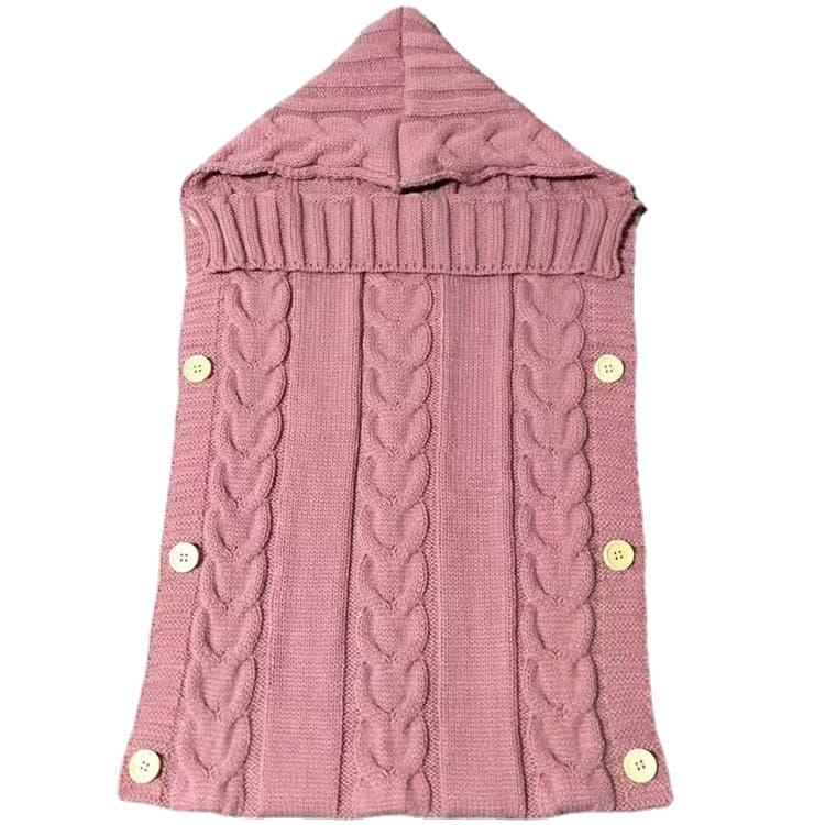 Knitted Wool Baby Sleeping Bag with Buttons for Photography, Stroller and Cuddling Blanket in Autumn and Winter