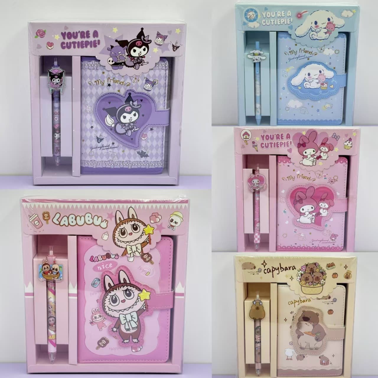 22101 Creative Student PU Magnetic Lock Notebook Color Page Journal Stationery Gift Box Diary
