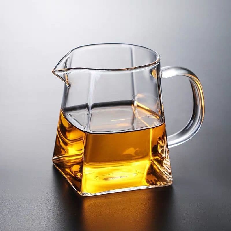 Transparent Glass Fairness Cup Gongfu Tea Set Filter Tea Divider with Handle Glass "Heaven Round Earth Square" Tea Sea Multiple Specifications