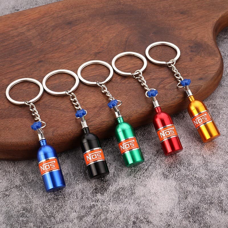 Modified Car Keychain Simulated NOS Nitrous Bottle Keychain NOS Decorative Gas Cylinder Keychain