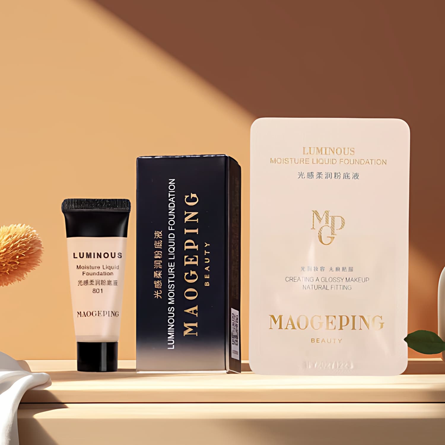 Mao Geping 801 Matte Radiance Smooth Foundation 1ml Sample Caviar Mask Nourishing Black Cream