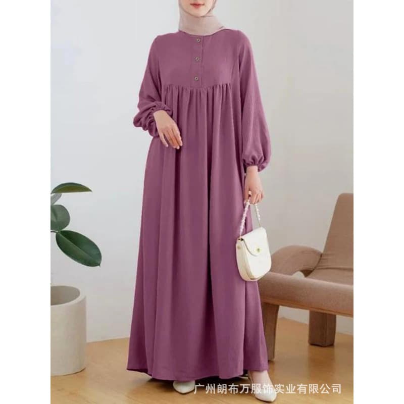 Abaya Solid Color Dresses - Loose and Simple Dress