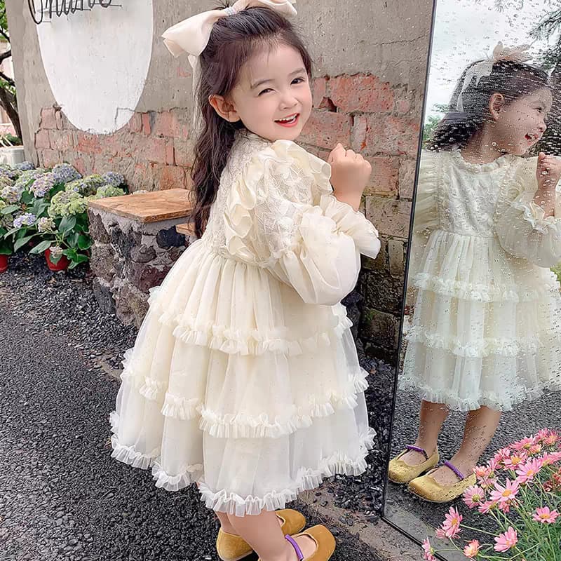 Girls Lolita Princess Dress New Spring Autumn Children Birthday Dress Toddler Baby Girl Dress Fashionable