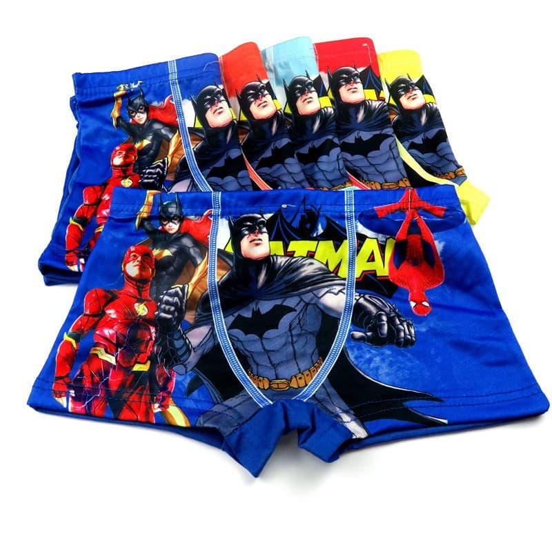 Factory direct cartoon children's boys' underwear, boxer shorts milk silk small/medium/large kids spider pattern unisex
