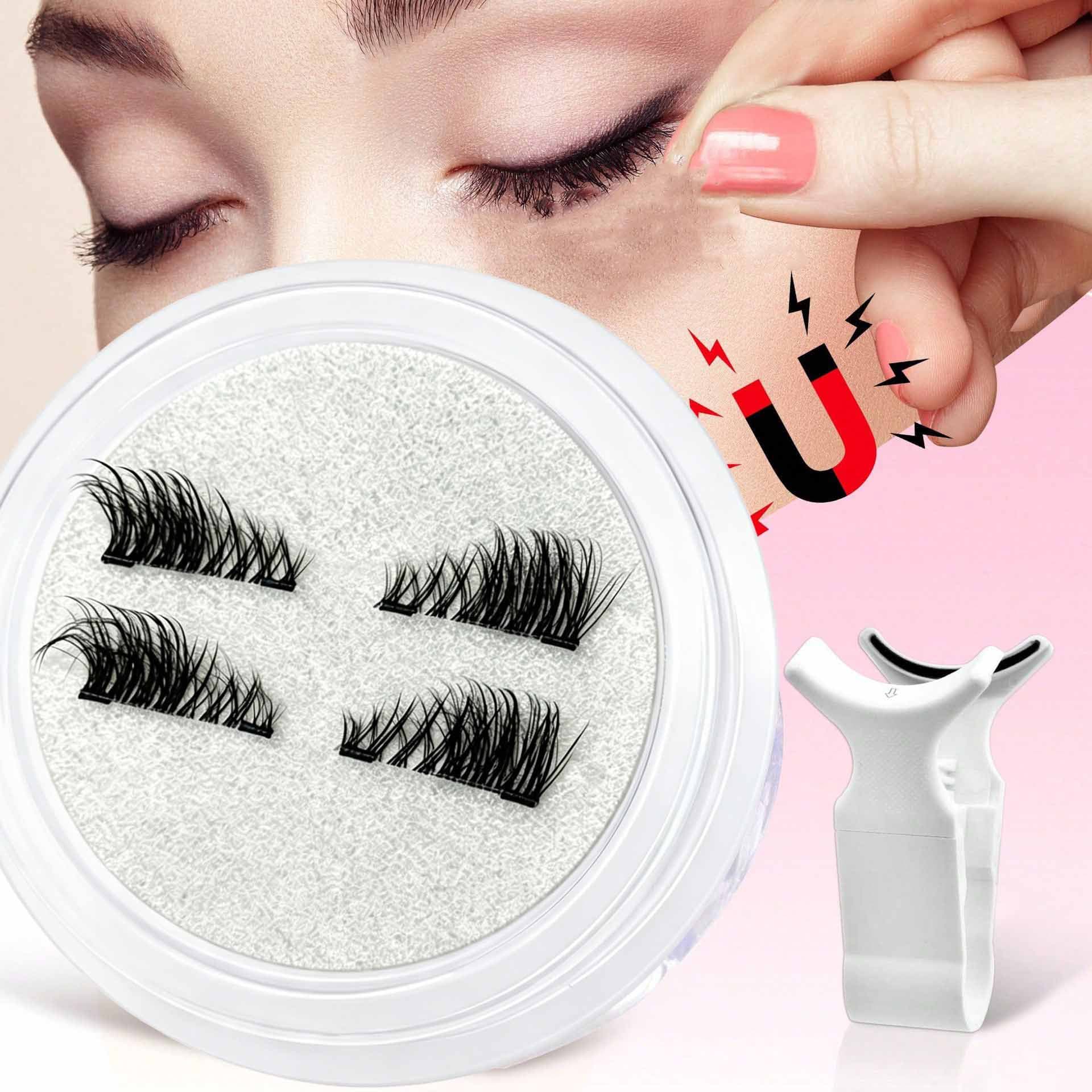 Cross-Border Hot Selling Magnetic Eyelashes Amazon Foreign Trade Magnetic Eyelashes One-Box Set Glue-Free Magnetic Eyelash Set