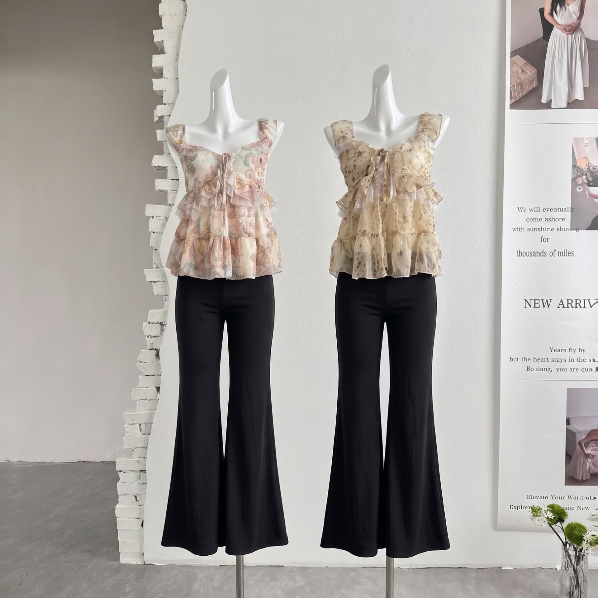 Simai Non-Flesh Floral Ruffle Small Butterfly Sleeve Chiffon Top Women's Summer Gentle Age-Defying Slim Thin Fabric Top 2026