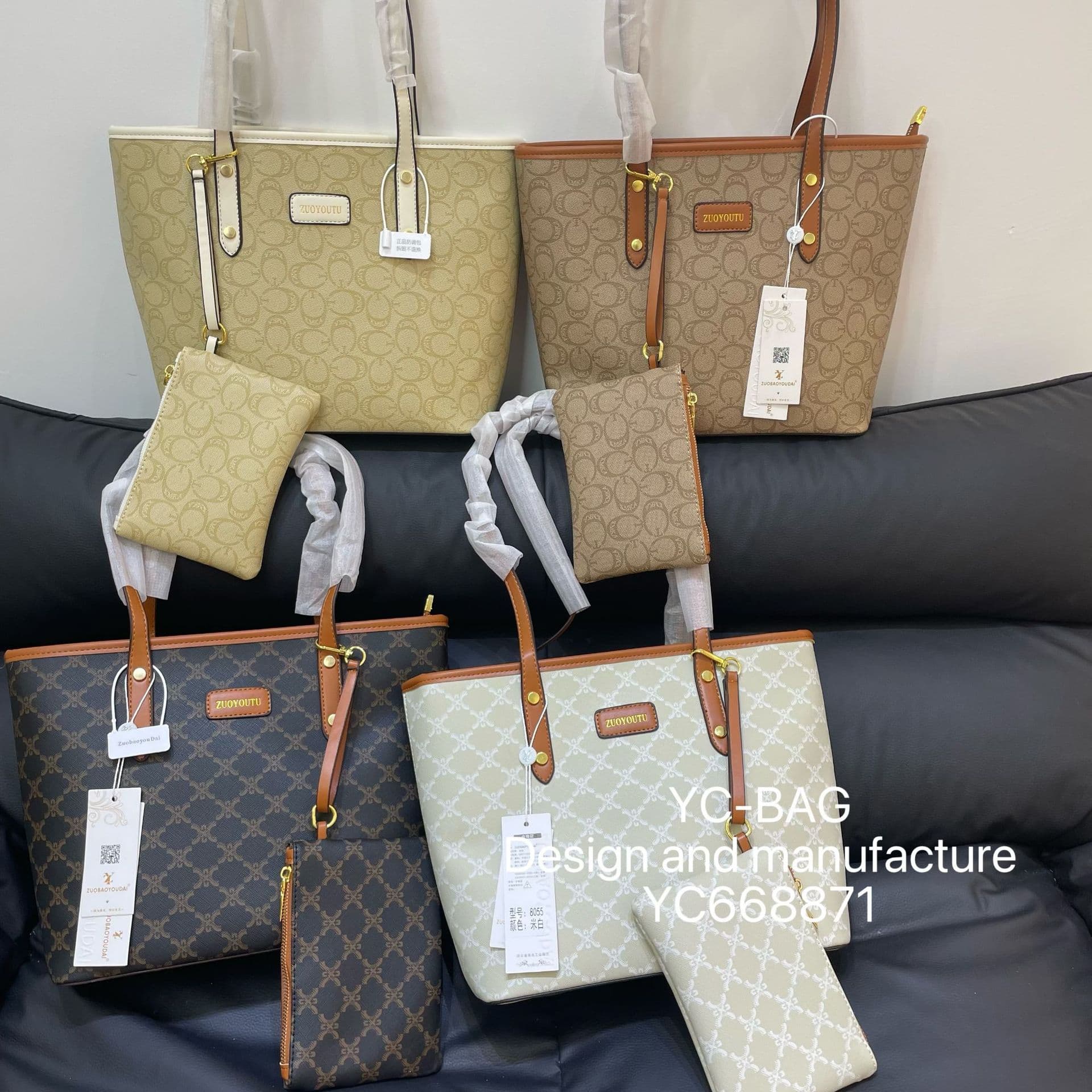 Tote Bag Mother-Child Tote Bag 2026 Early Spring Large Capacity Vintage Handbag Korean Style Monogram Shoulder Bag