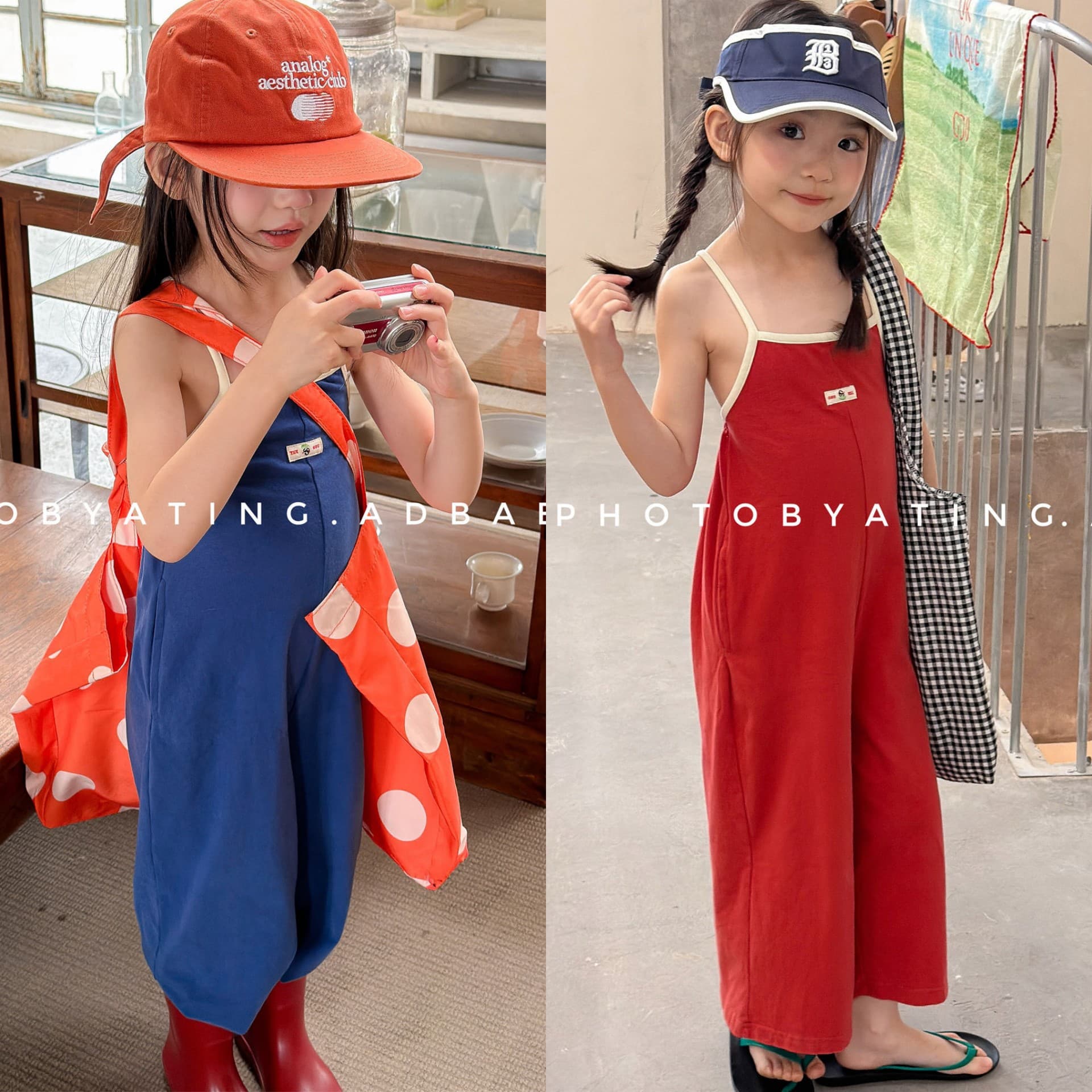 Huzhou Zhili Girls' Korean-style Summer Halter Jumpsuit with Wide-leg Cropped Pants 7211