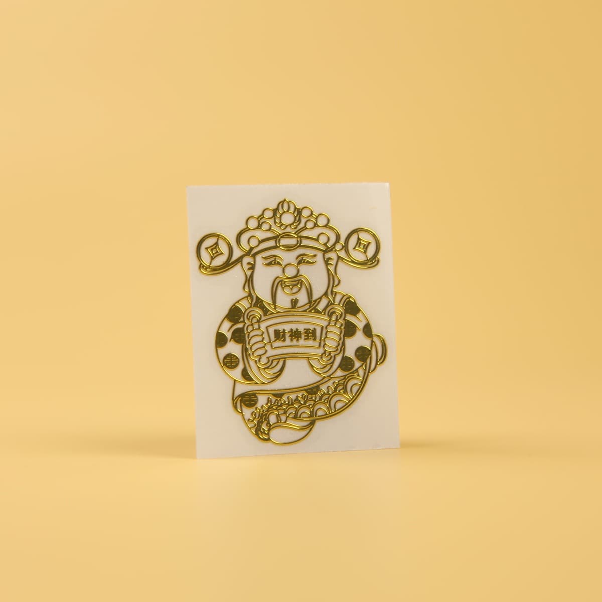 Wholesale Metal Sticker for Phone Case Decoration, God of Wealth Sticker, Lucky Creative Label