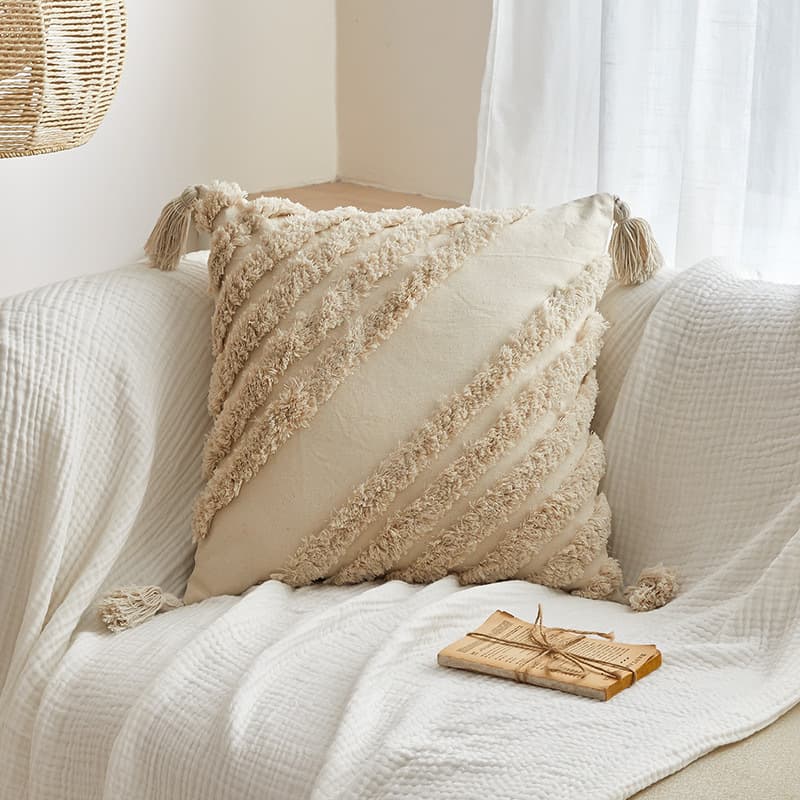 Factory Direct Export Embroidery Pillow Cover Nordic Style Light Luxury Sofa Hotel Decorative Cushion Cover