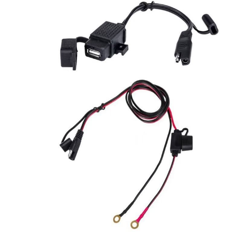 Motorcycle Modified Phone Charger 2.1A Single USB with Fuse SAE Adapter AO