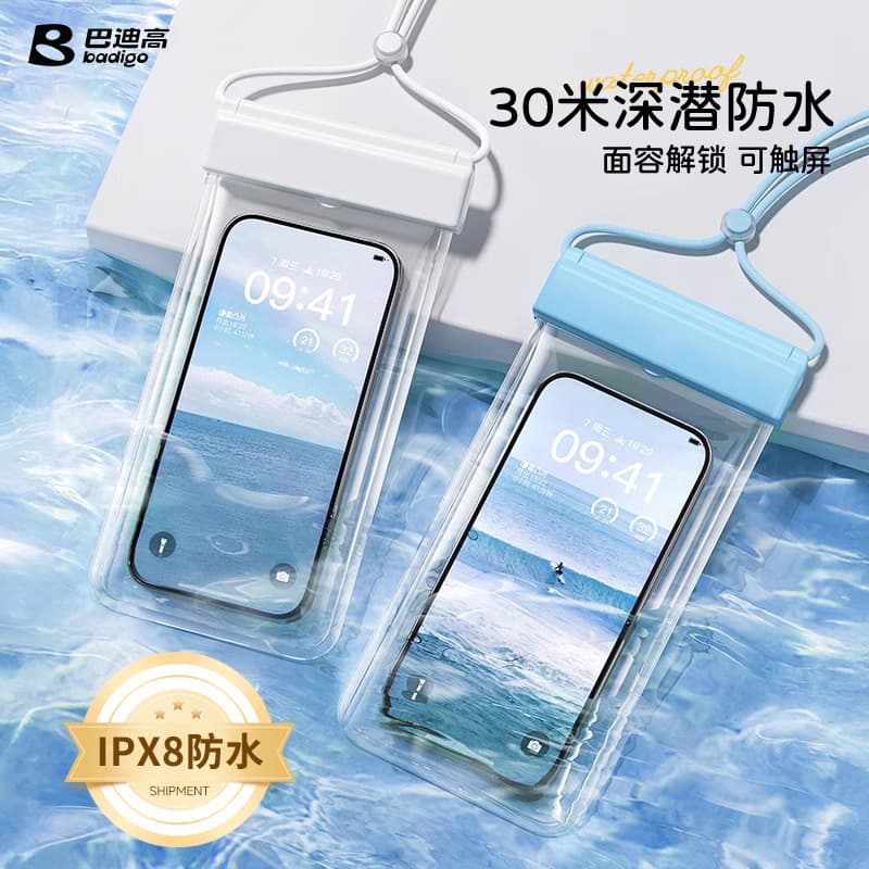 Waterproof Phone Pouch, Touchscreen-Compatible for Swimming, Photography, Beach Snorkeling, and Rafting, Transparent Waterproof Phone Case