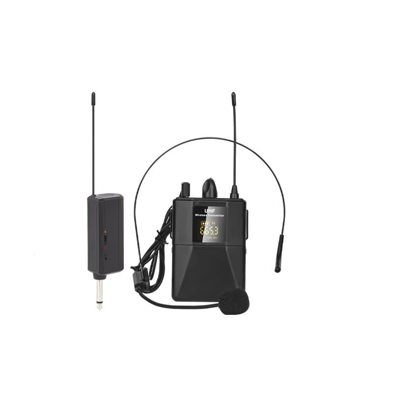 Wireless Microphone UHF FM Teaching Clip-on Lapel Mic for Phone and DSLR Recording, Headset and Lavalier Microphone