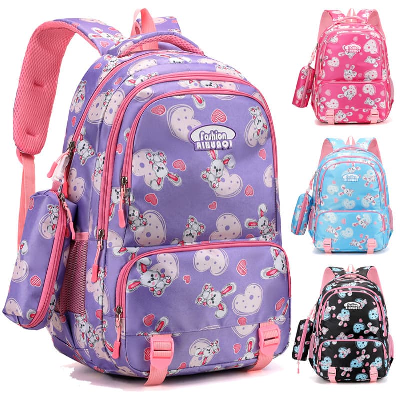 Cross-border Wholesale Foreign Trade Elementary School Student Backpack Minimalist Middle High School College Student North America Sweet Pencil Case Backpack
