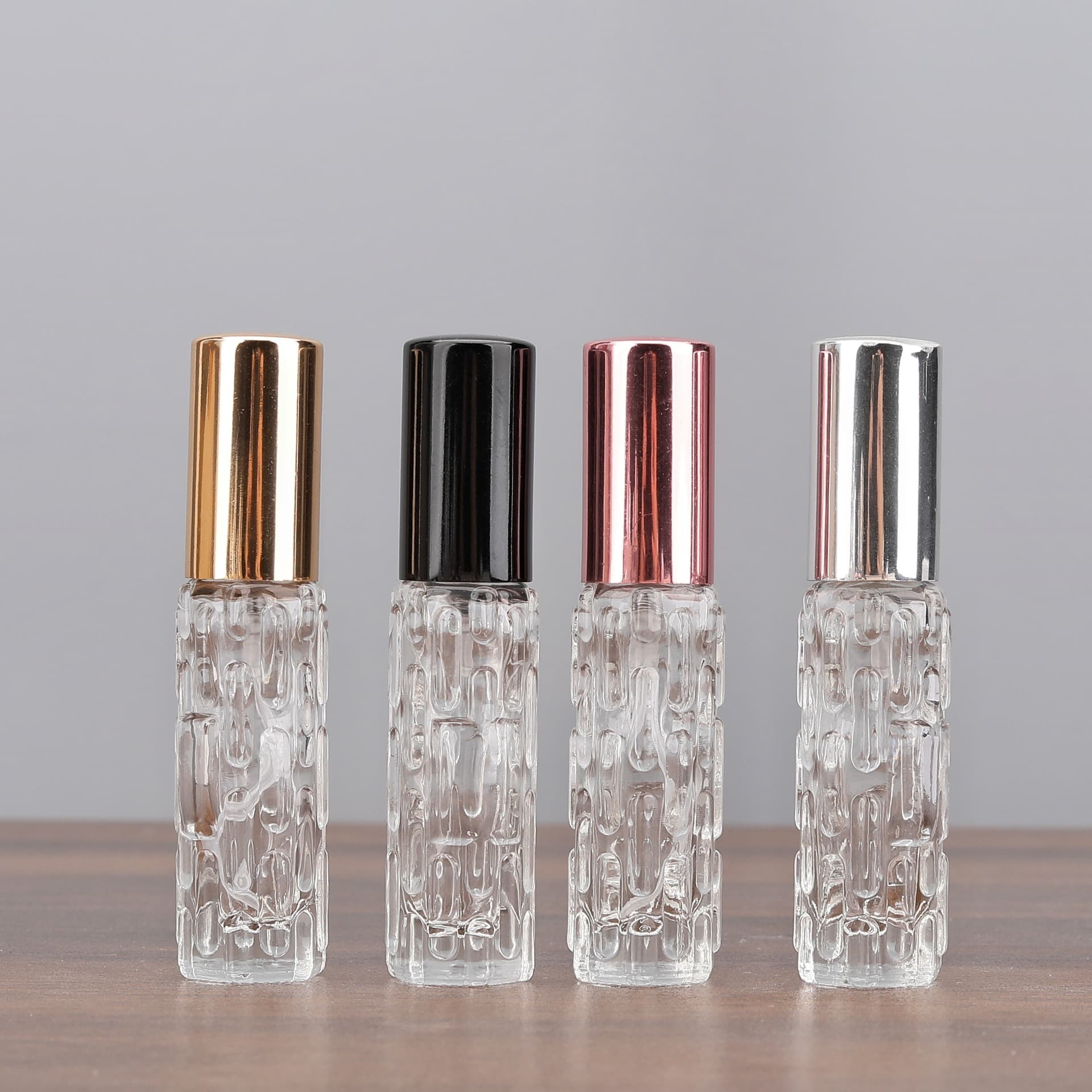 F008- Perfume Spray Bottle 5ml, High-End Glass Portable Travel Perfume Bottle, Empty Refillable Bitter Gourd Bottle
