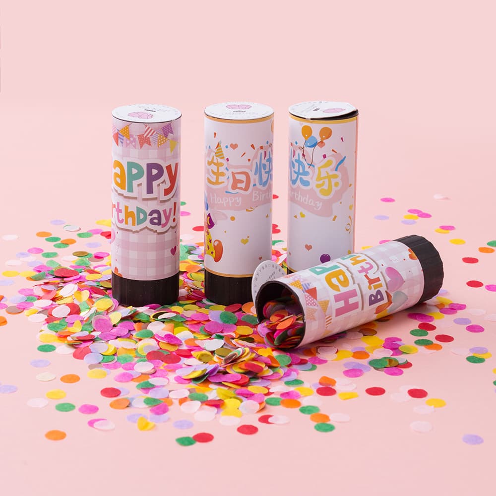 Birthday Cannons, Handheld Confetti Tubes, Hand-Twist Spray Cannons for Colorful Effects, Wedding Supplies, Factory Direct