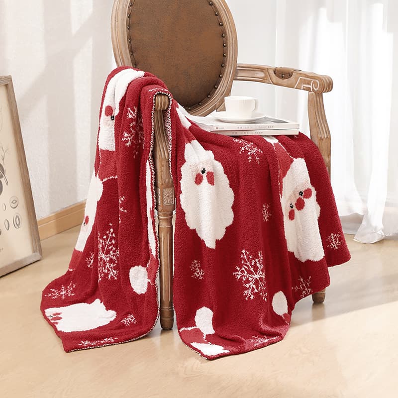 Half Velvet Sofa Throw Blanket, Class A Knitted Blanket, Air Conditioning Blanket, Ins Style Blanket, Santa Claus Office Plush Blanket