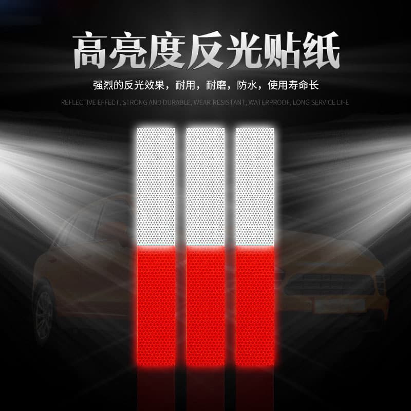 Factory Direct Annual Inspection Vehicle Body Reflective Tape School Bus Reflective Strip Red White Reflective Adhesive Warning Reflective Tape Lattice Film