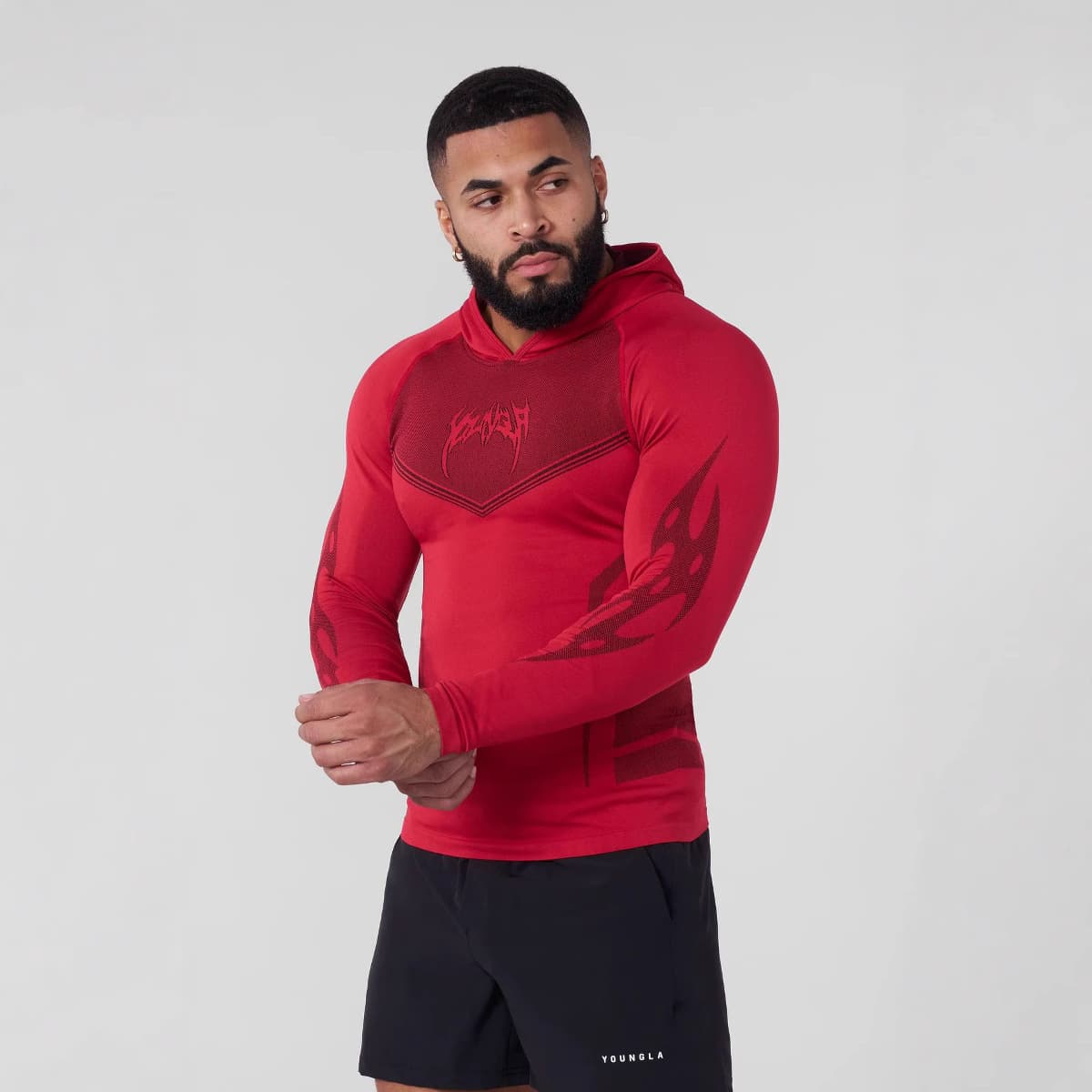 YOUNGAL Fitness Wear Training Sports T-Shirt, Men's Quick-Dry Coach Short Sleeve Gym Compression Shirt Breathable Quick-Dry