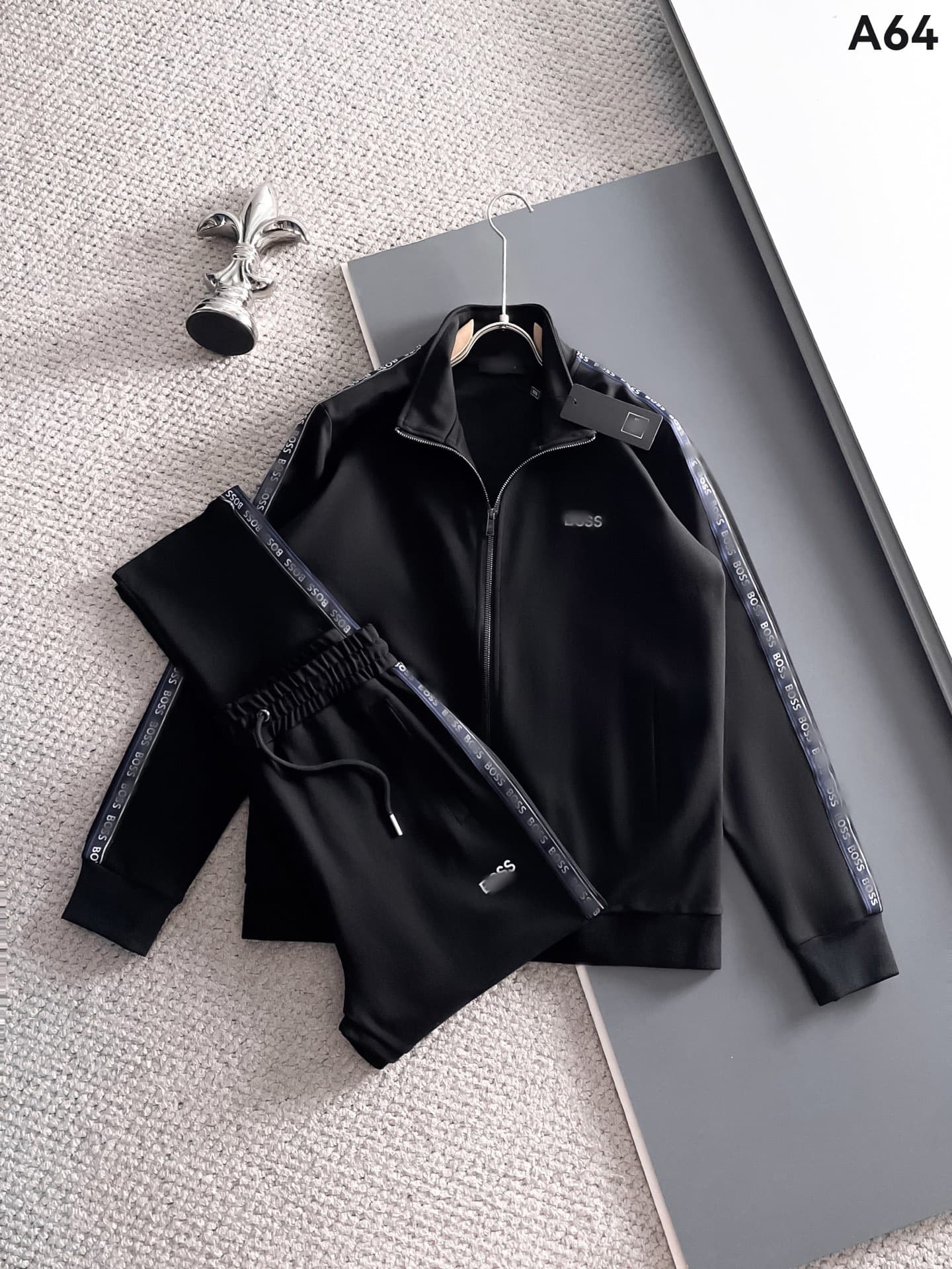Cross-border Men's Autumn/Winter New Arrival Jacket European Trendy Sportswear Set Fashionable Versatile Slim Fit High-End