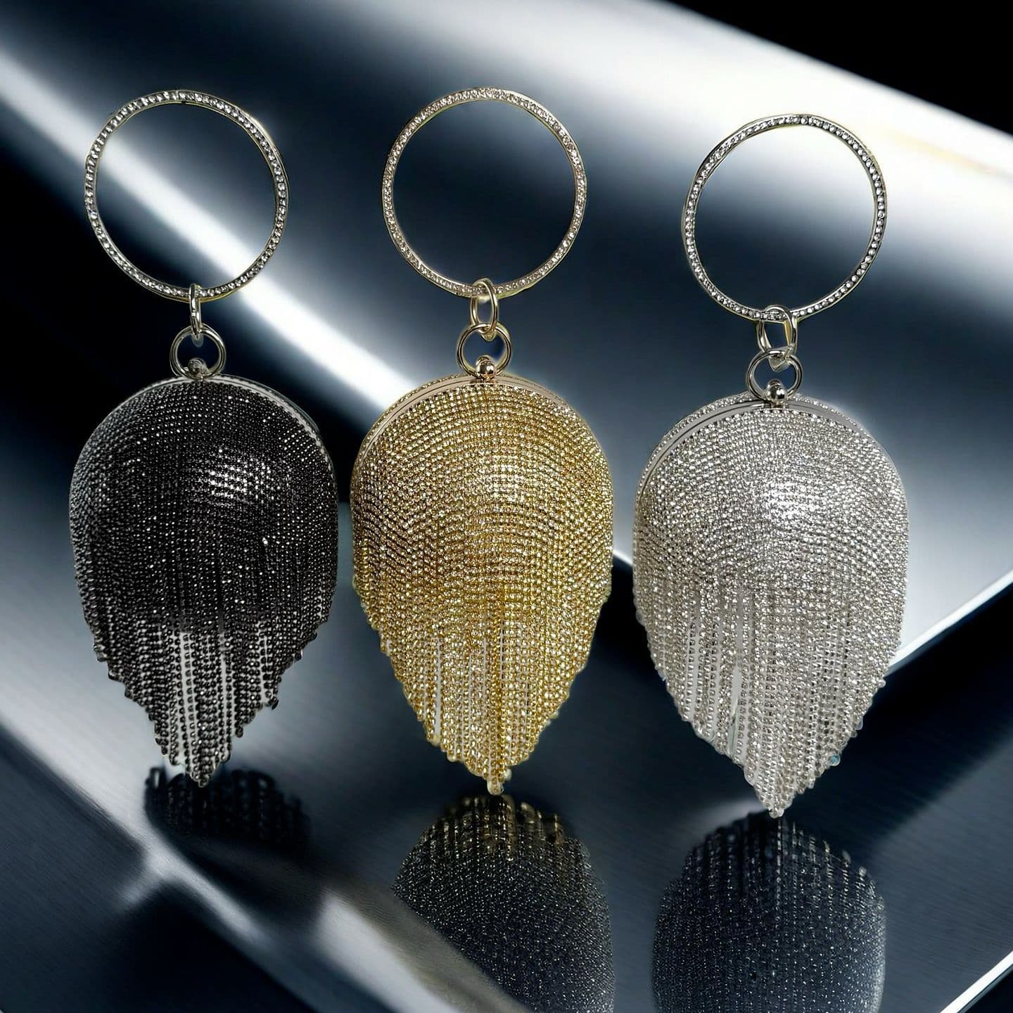Elegant Lady Sparkly Party Diamond Clutch Handbag Wedding Bag Shining Glitter Purse