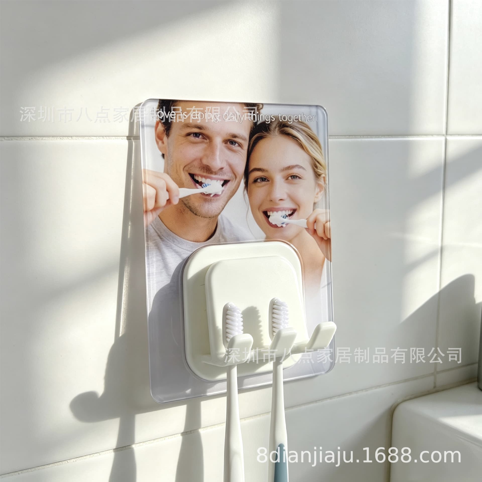 Badian Home Heat Transfer Japanese Toothbrush Holder Wall-Mounted No-Drilling Bathroom Cup Rack