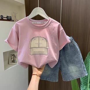 Boy Summer Set 2026 New Style Kids Cool Handsome Clothes Baby Summer Thin Short Sleeve T-Shirt Two-Piece