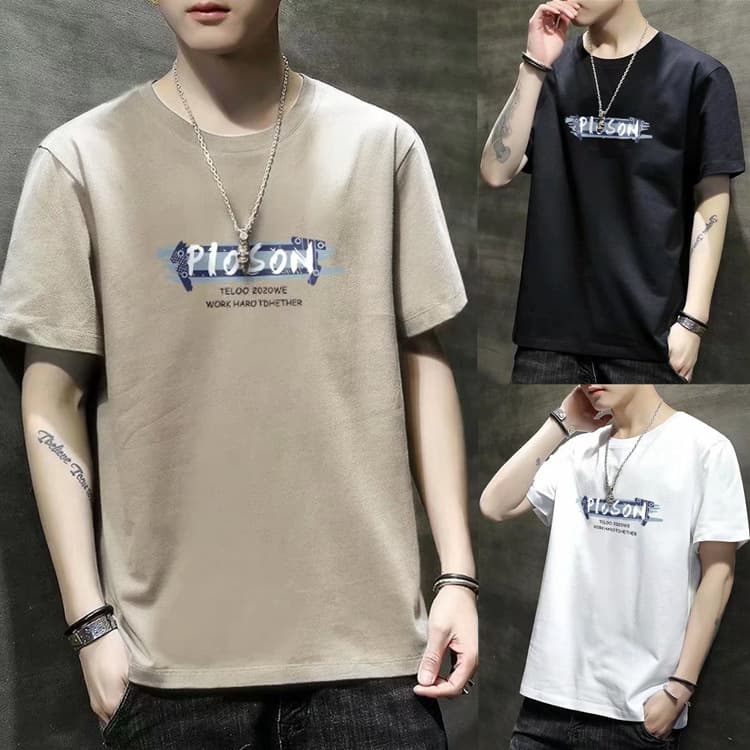 Wholesale Summer Men's Short-Sleeve T-Shirt for Street Stalls and Night Markets, Large Size, Factory Direct Supply