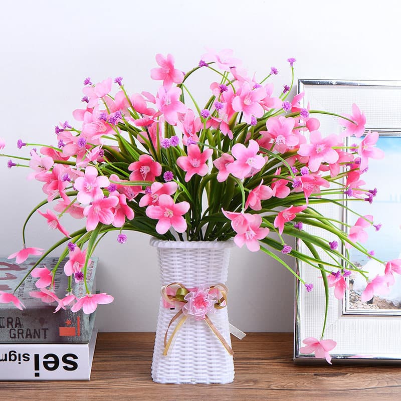Decorative fake flowers, dried flowers, indoor home furnishings, dining table decorations, living room plastic bouquets, TV cabinets, potted cattails